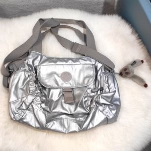 Kipling Metallic Silver Crossbody Bag